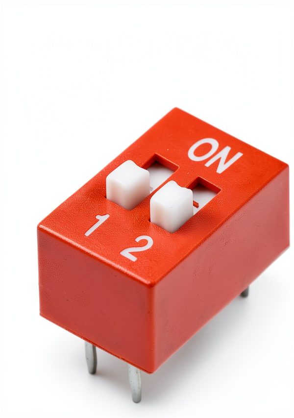 uxcell 50 Pcs Red DIP Switch 1-2 Position 2.54mm Pitch for PCB-2