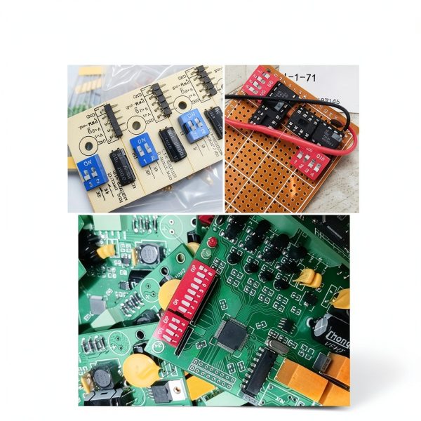 Fielect 20pcs DIP Switch Horizontal Toggle 1-2 Positions 2.54mm Pitch for Circuit Breadboards PCB Red-5