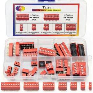 Taiss 35PCS Double Row DIP Switch Kit 1-2-3-4-6-8-10 Position 2.54mm-0