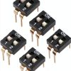 uxcell 5 Pcs Black DIP Switch Horizontal 2 Way 2.54mm Pitch for PCB-0