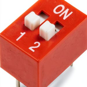 uxcell 50 Pcs Red DIP Switch 1-2 Position 2.54mm Pitch for PCB-0