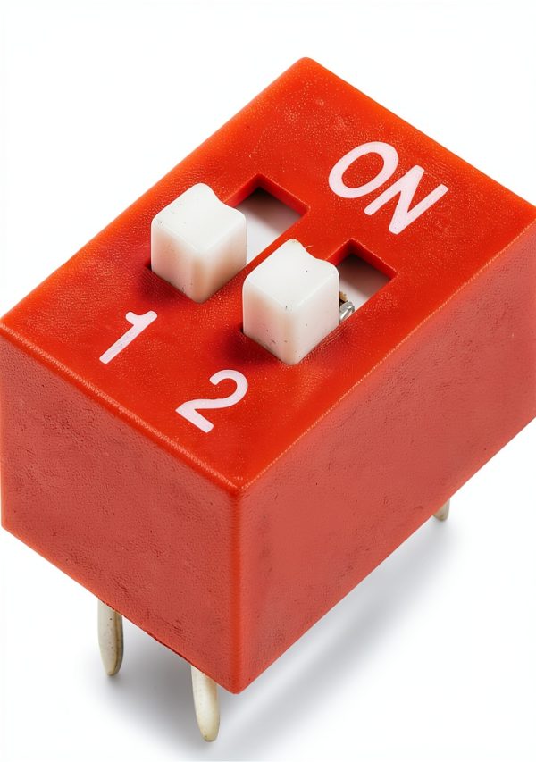 uxcell 50 Pcs Red DIP Switch 1-2 Position 2.54mm Pitch for PCB-0