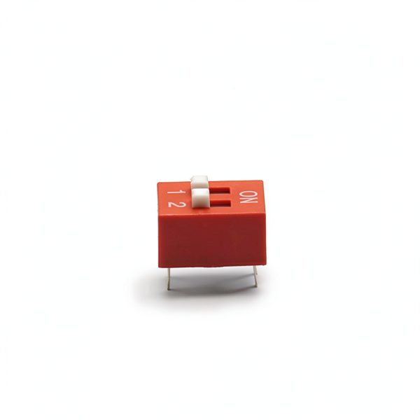 Fielect 20pcs DIP Switch Horizontal Toggle 1-2 Positions 2.54mm Pitch for Circuit Breadboards PCB Red-6