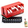 uxcell 50 Pcs Red DIP Switch 1-2 Position 2.54mm Pitch for PCB-3